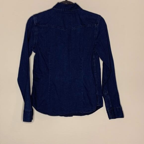 Gap Dark Wash Denim Classic Western Shirt Size XS - Picture 3 of 6